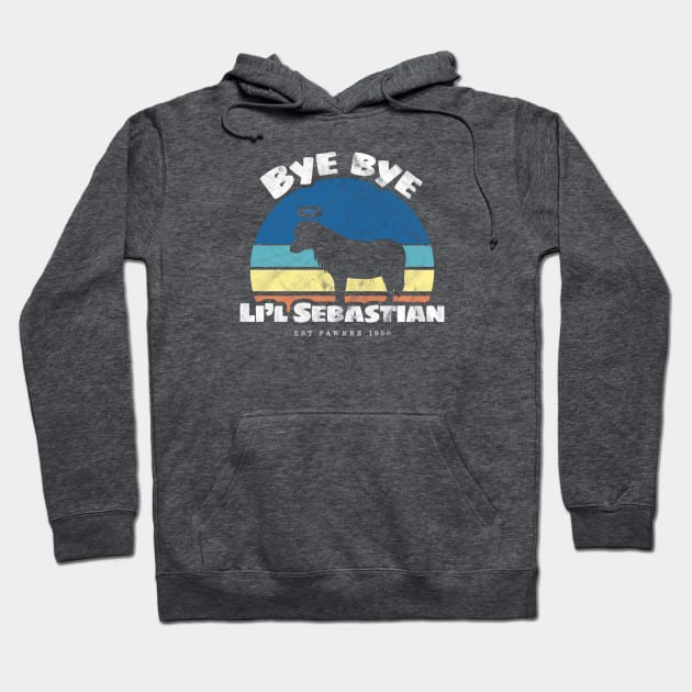 Bye bye Li'l Sebastian • Est Pawnee 1986 (Blue) Hoodie by gabradoodle